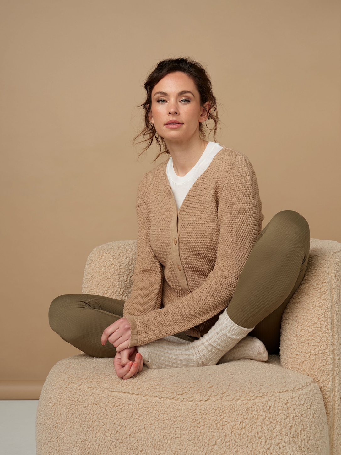 Skovhuus Kvinde Strik Cardigan Camel S