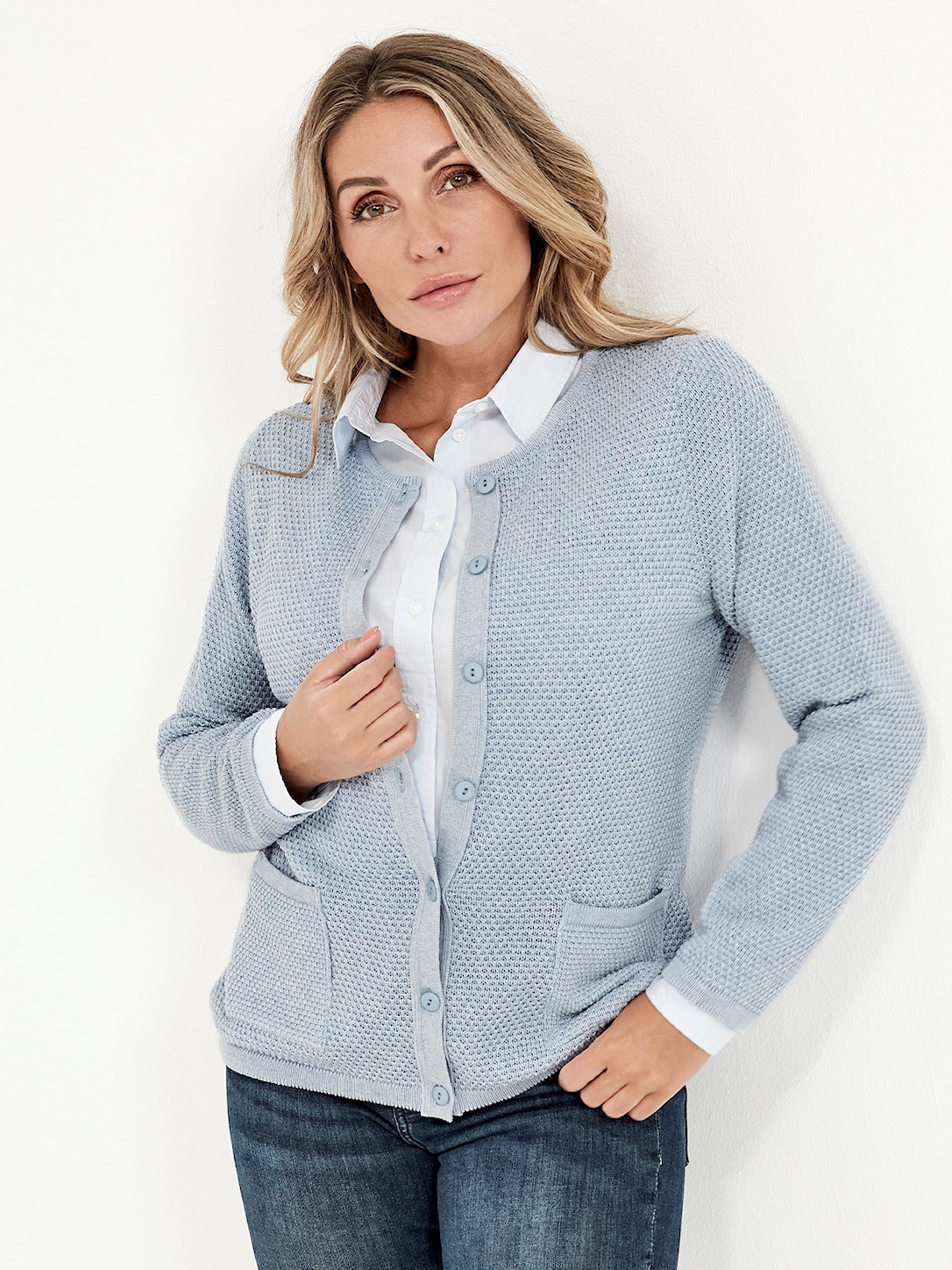 Skovhuus Kvinde Isabella Cardigan Light Blue melange L