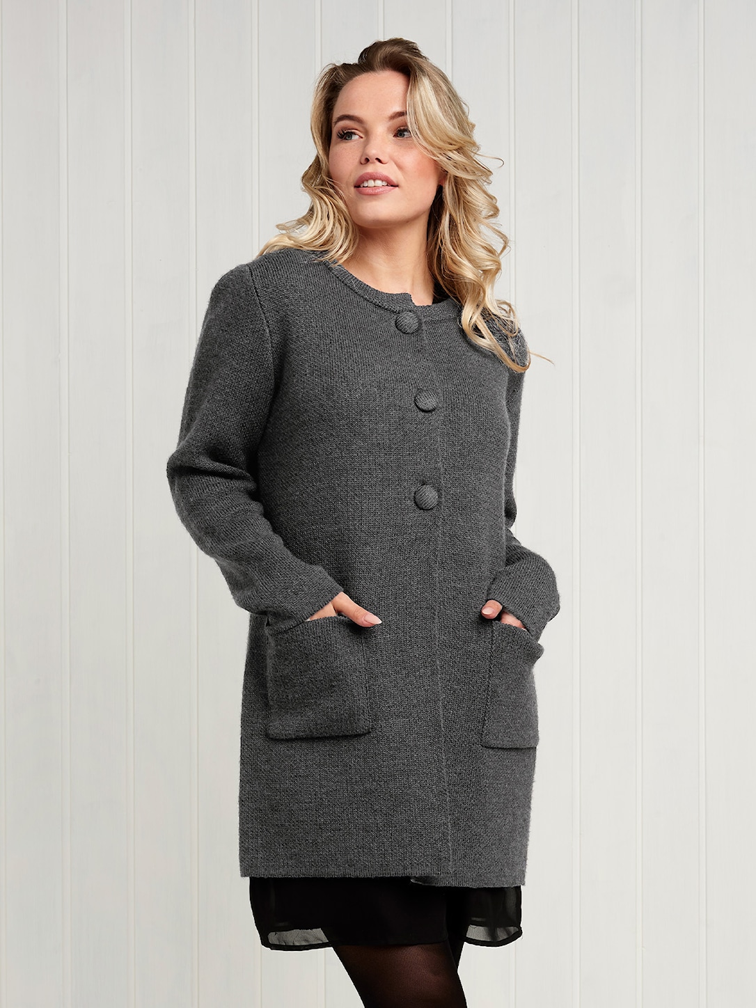 Skovhuus Kvinde Emily Lang Cardigan Grey Melange S