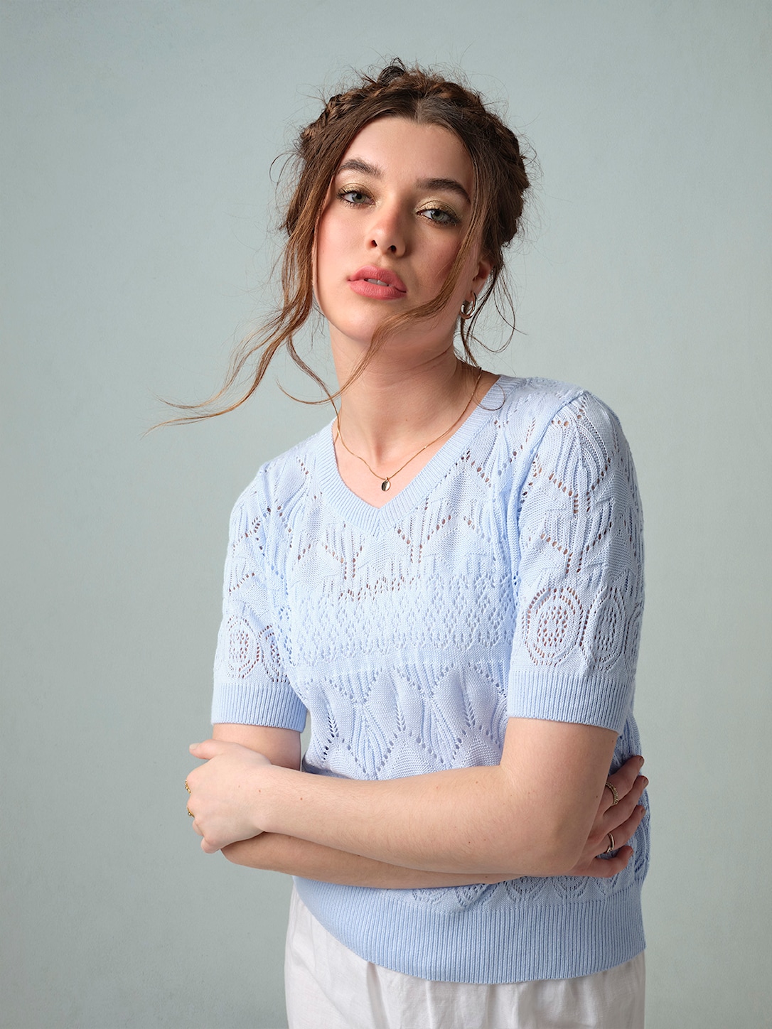 Skovhuus Kvinde Esther T-shirt Pale Blue S