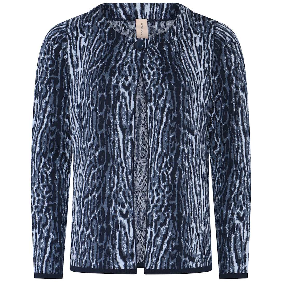 Skovhuus Kvinde Strik Cardigan Marine Blue XXXL