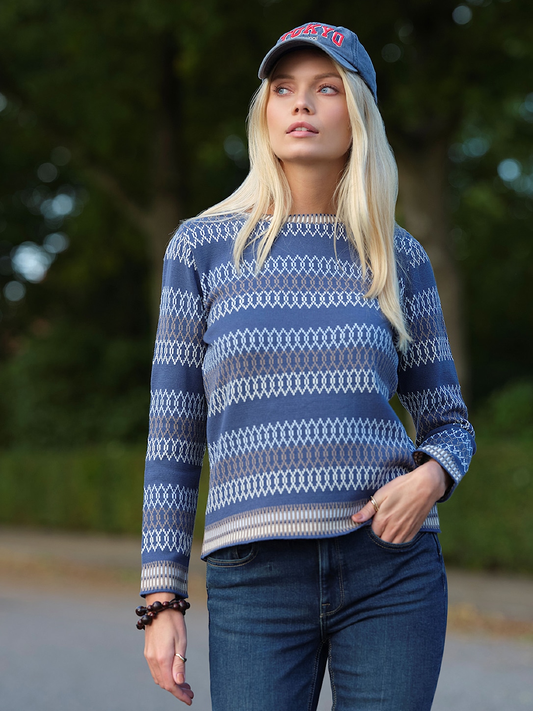 Skovhuus Kvinde Lea Striktrøje Jeans Blue M