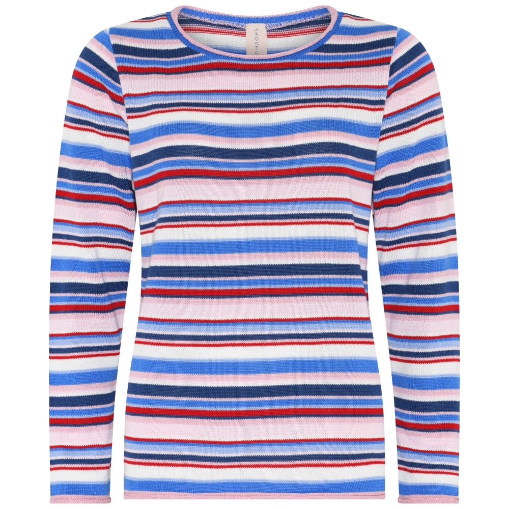 Skovhuus Kvinde Valborg Strikbluse Geranium Pink / Blue S